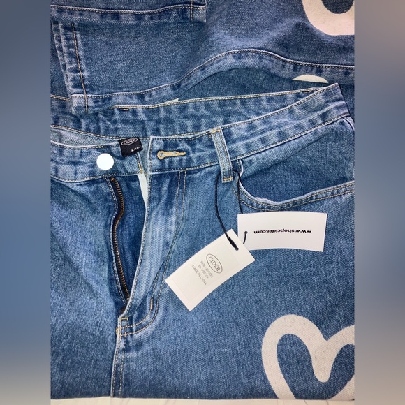 Cider straight leg jeans with hearts on them - Picture 11 of 15